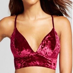 Deep Ruby Red Velvet Bralette
